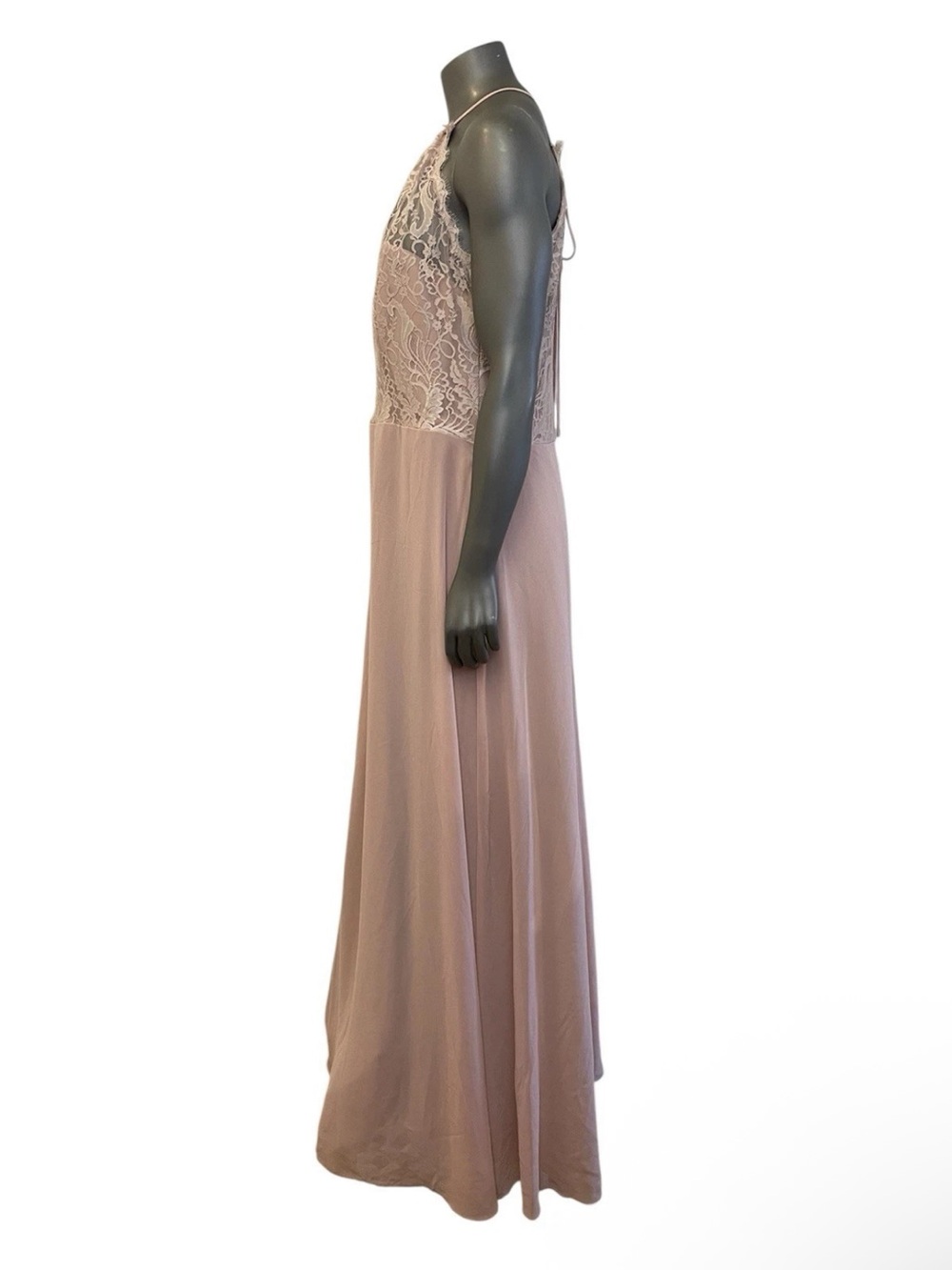 Hailey Paige Dress Women’s 16 5861-M Dusty Rose Lace Chiffon Long Full Long Prom - Picture 3 of 16